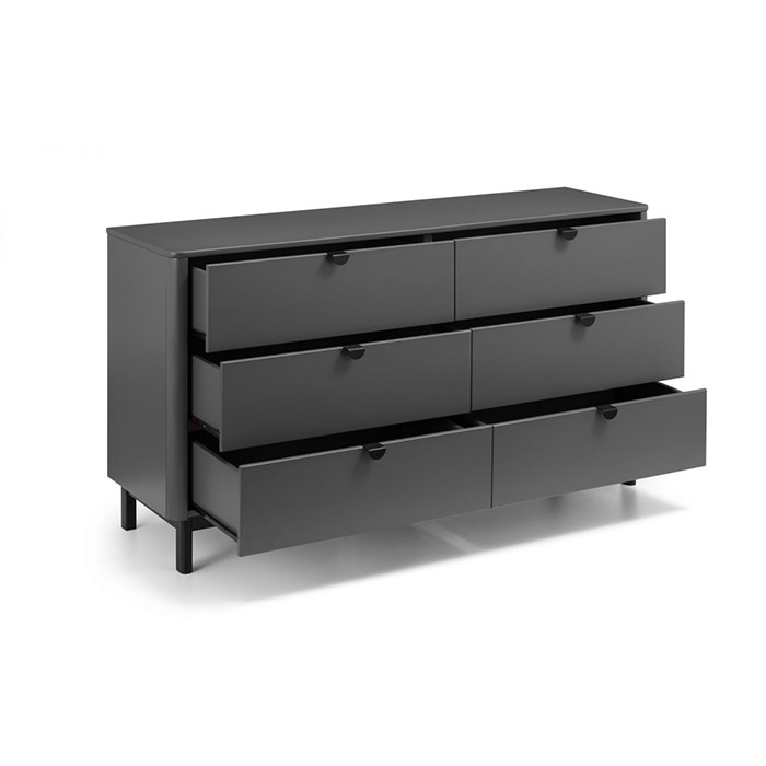 Chloe Storm Grey 6 Drawer Chest - Click Image to Close